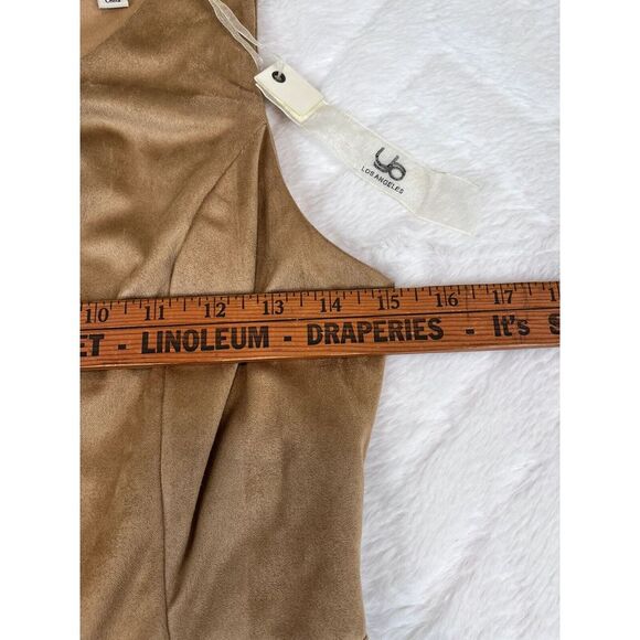 *NWT* Ya Los Angeles SVLS Women's (S) Dress Tan/Camel Faux Suede Knee Length - Picture 4 of 8